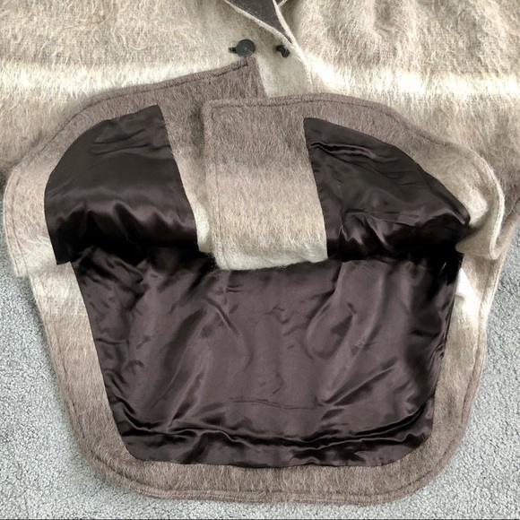 Club Monaco hooded poncho cape alpaca brown ombre wool mohair jacket coat M - Picture 2 of 6